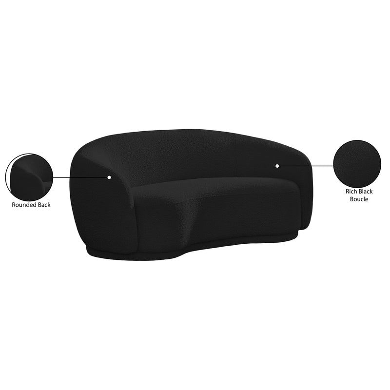 Meridian Hyde Black Boucle Fabric Loveseat IMAGE 15