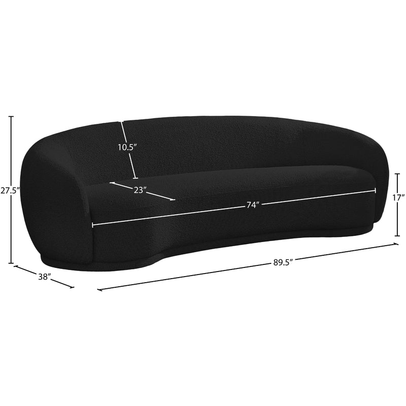 Meridian Hyde Black Boucle Fabric Sofa IMAGE 14