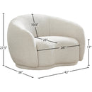 Meridian Hyde Cream Boucle Fabric Chair IMAGE 13