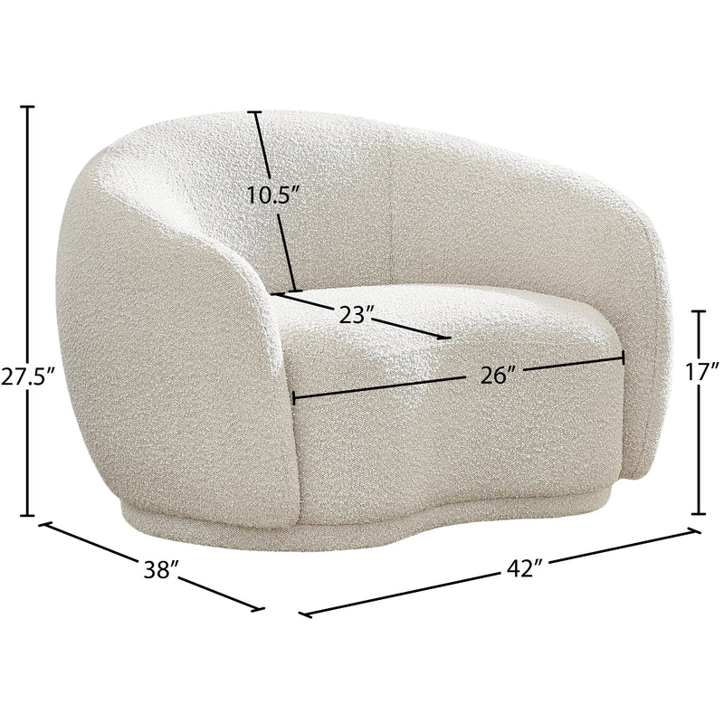 Meridian Hyde Cream Boucle Fabric Chair IMAGE 13
