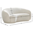 Meridian Hyde Cream Boucle Fabric Loveseat IMAGE 14