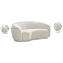 Meridian Hyde Cream Boucle Fabric Loveseat IMAGE 15