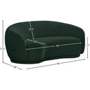 Meridian Hyde Green Boucle Fabric Loveseat IMAGE 14