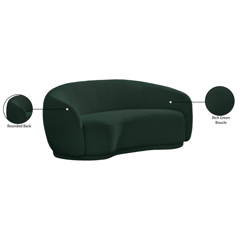Meridian Hyde Green Boucle Fabric Loveseat IMAGE 15