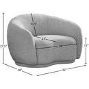 Meridian Hyde Grey Boucle Fabric Chair IMAGE 13