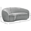 Meridian Hyde Grey Boucle Fabric Loveseat IMAGE 14