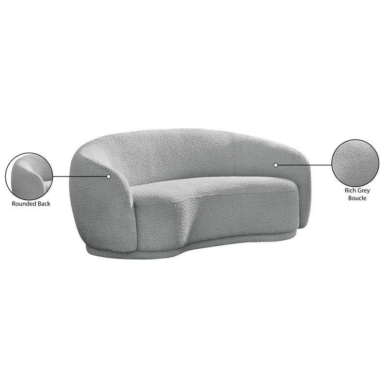 Meridian Hyde Grey Boucle Fabric Loveseat IMAGE 15