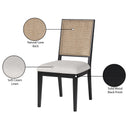 Meridian Butterfly Cream Linen Textured Fabric Dining Chair IMAGE 9