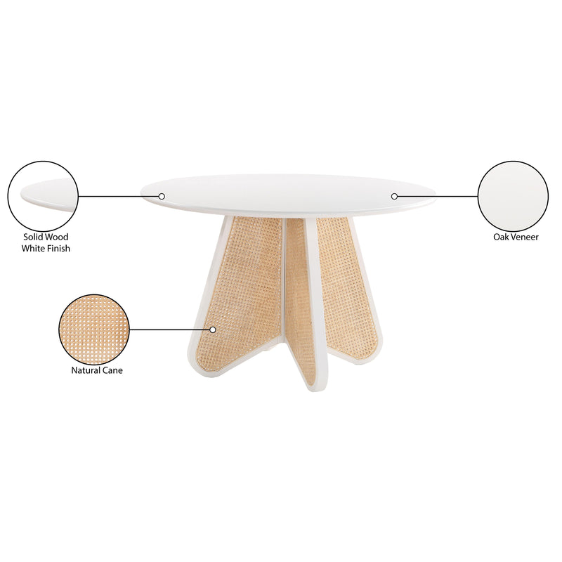 Meridian Butterfly White Dining Table IMAGE 7