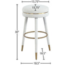 Meridian Coral Cream Boucle Fabric Bar Stool IMAGE 6