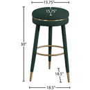 Meridian Coral Green Boucle Fabric Bar Stool IMAGE 6