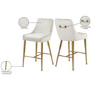 Meridian Owen Cream Velvet Stool IMAGE 6