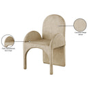 Meridian Summer Beige Velvet Dining Arm Chair IMAGE 7