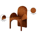 Meridian Summer Cognac Velvet Dining Arm Chair IMAGE 7