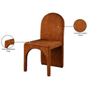 Meridian Summer Cognac Velvet Dining Side Chair IMAGE 7