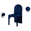 Meridian Summer Navy Velvet Dining Side Chair IMAGE 7