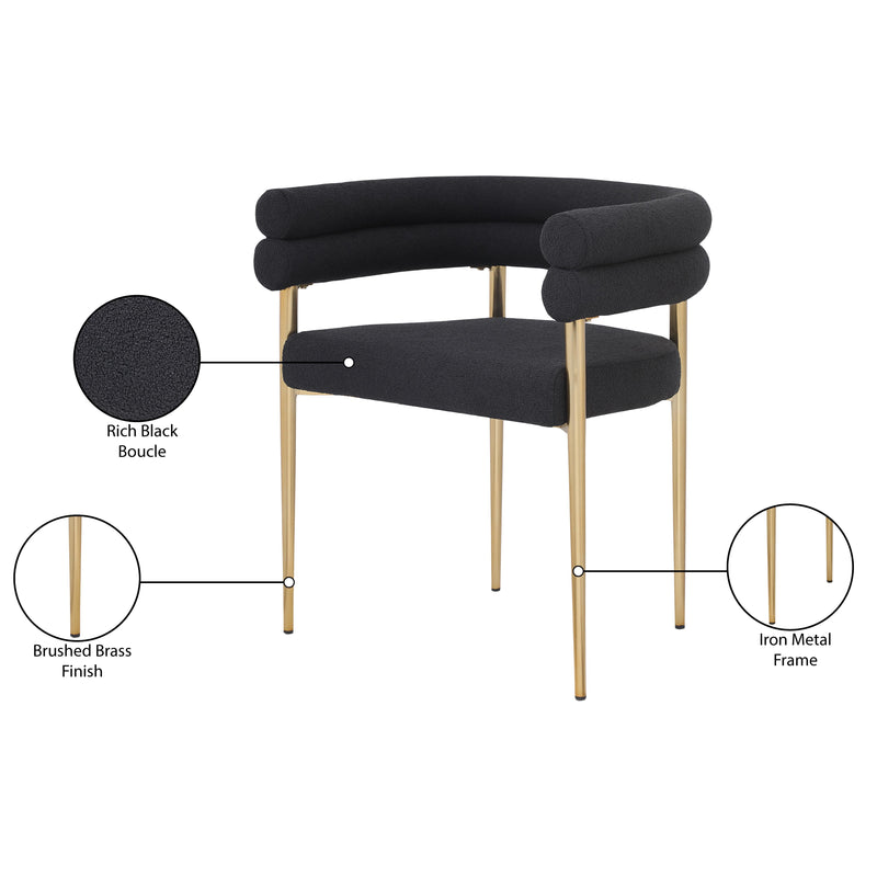 Meridian Brielle Black Boucle Fabric Dining Chair IMAGE 7