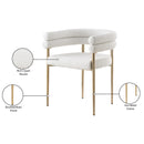 Meridian Brielle Cream Boucle Fabric Dining Chair IMAGE 7