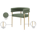 Meridian Brielle Green Boucle Fabric Dining Chair IMAGE 7