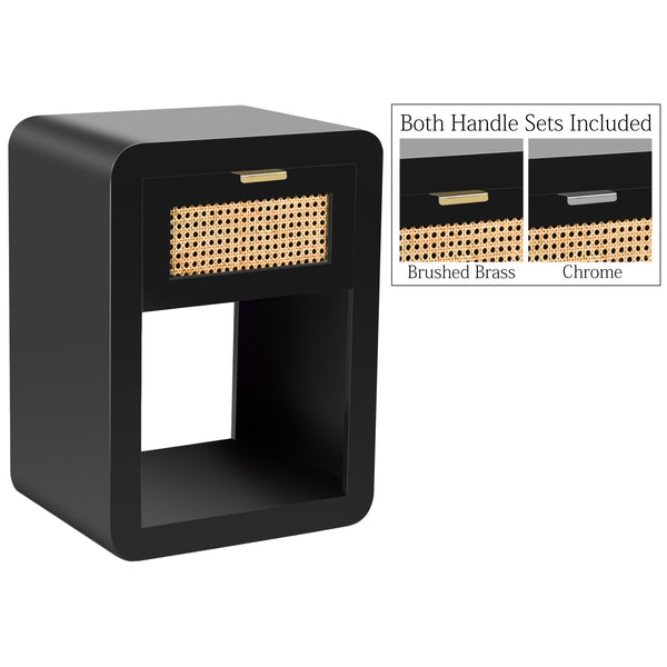 Meridian Langham 1-Drawer Nightstand 849Black-NS IMAGE 1