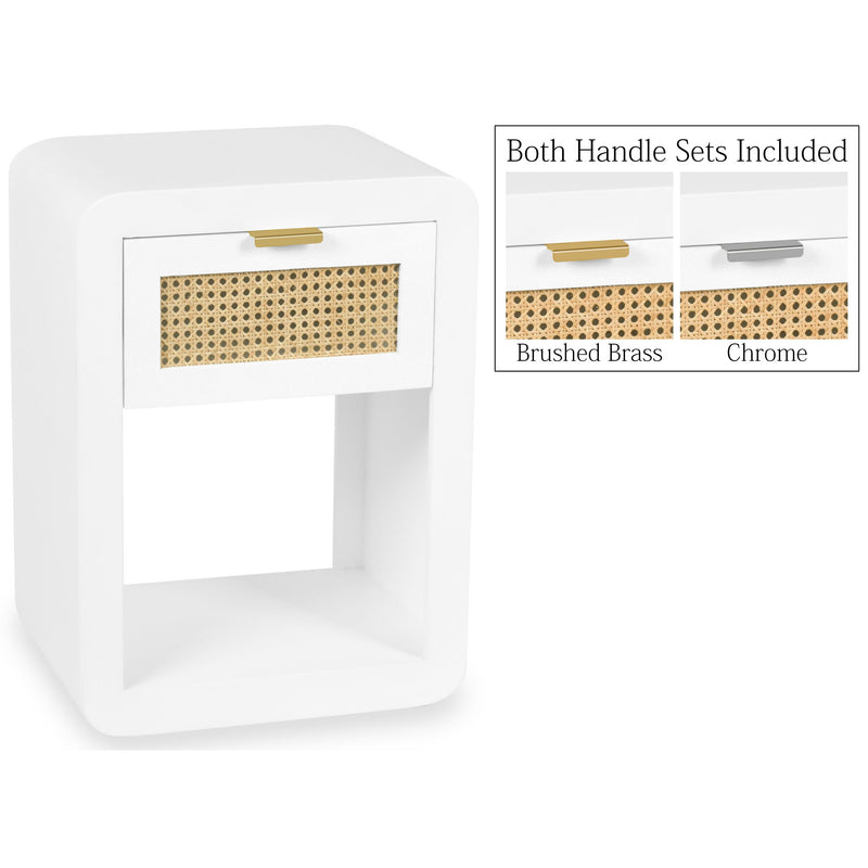 Meridian Langham 1-Drawer Nightstand 849White-NS IMAGE 1