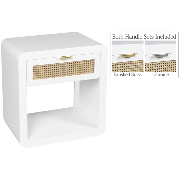 Meridian Langham 1-Drawer Nightstand 850White-NS IMAGE 1