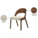 Meridian Woodson Beige Linen Textured Fabric Dining Chair IMAGE 8