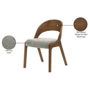 Meridian Woodson Grey Linen Textured Fabric Dining Chair IMAGE 8