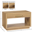 Meridian Avery Oak Wood Veneer Night Stand IMAGE 14