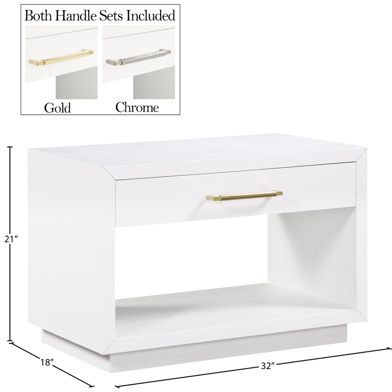 Meridian Avery White Wood Veneer Night Stand IMAGE 14