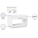 Meridian Avery White Wood Veneer Night Stand IMAGE 15