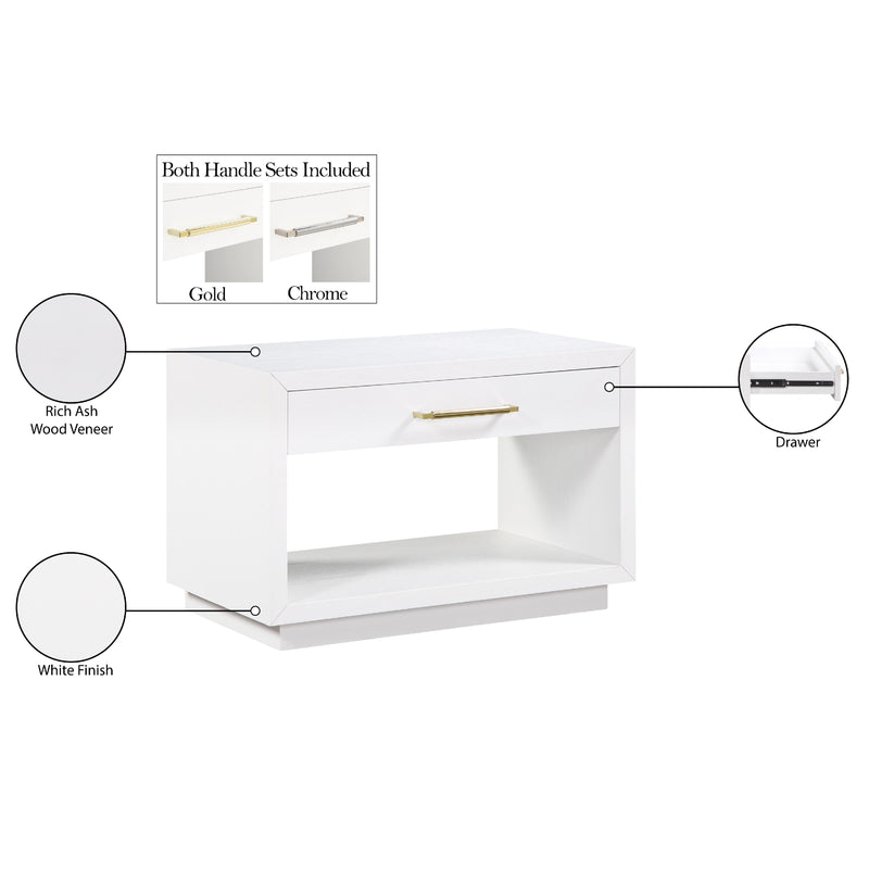 Meridian Avery White Wood Veneer Night Stand IMAGE 15