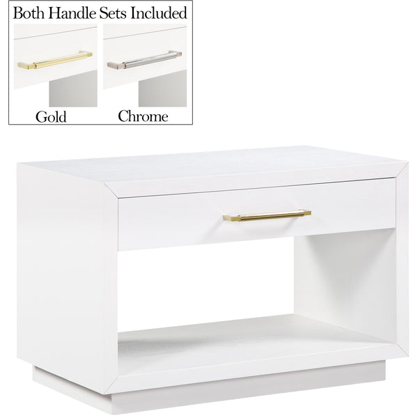 Meridian Avery 1-Drawer Nightstand 872White-NS IMAGE 1