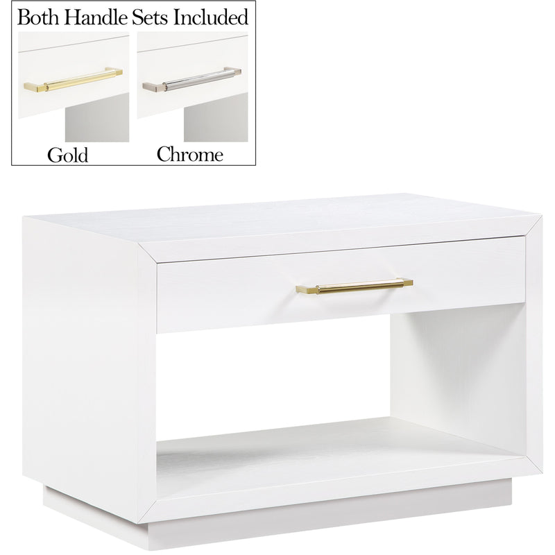Meridian Avery 1-Drawer Nightstand 872White-NS IMAGE 1