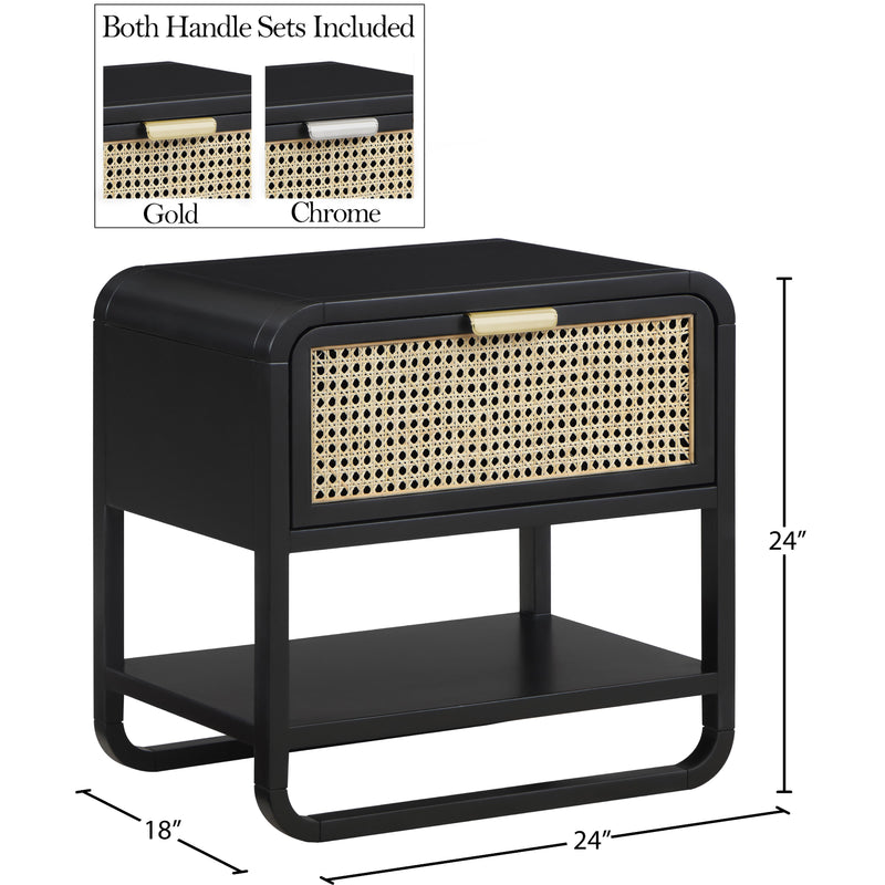 Meridian Sage Black Wood Veneer Night Stand IMAGE 16