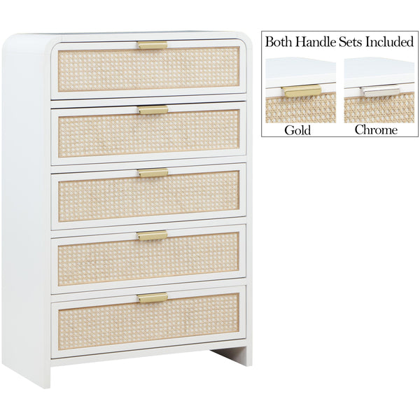Meridian Sage 5-Drawer Chest 873White-CH IMAGE 1