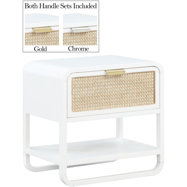 Meridian Sage 1-Drawer Nightstand 873White-NS IMAGE 1
