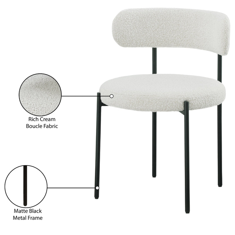 Meridian Beacon Cream Boucle Fabric Dining Chair IMAGE 8