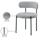 Meridian Beacon Grey Boucle Fabric Dining Chair IMAGE 8