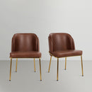 Meridian Jagger Brown Vegan Leather Dining Chair IMAGE 2