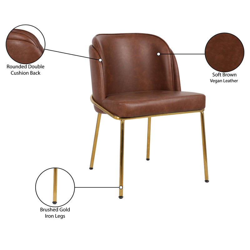 Meridian Jagger Brown Vegan Leather Dining Chair IMAGE 9