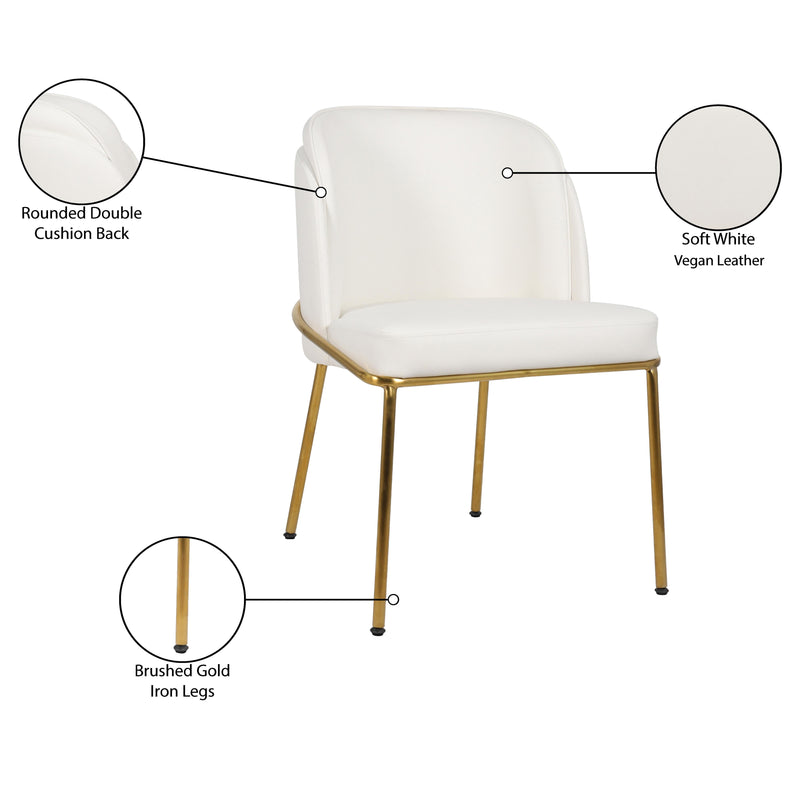Meridian Jagger White Vegan Leather Dining Chair IMAGE 9