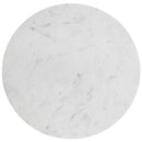 Meridian Emery White Marble Dining Table IMAGE 4