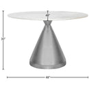 Meridian Emery White Marble Dining Table IMAGE 7