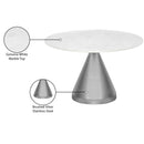Meridian Emery White Marble Dining Table IMAGE 8