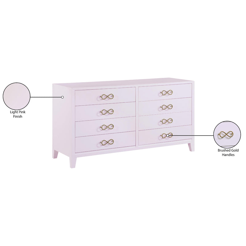 Meridian Bowtie Pink / Gold Dresser IMAGE 10