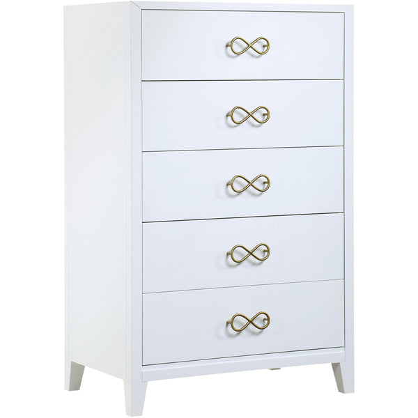 Meridian Bowtie 5-Drawer Chest 899White-CH IMAGE 1