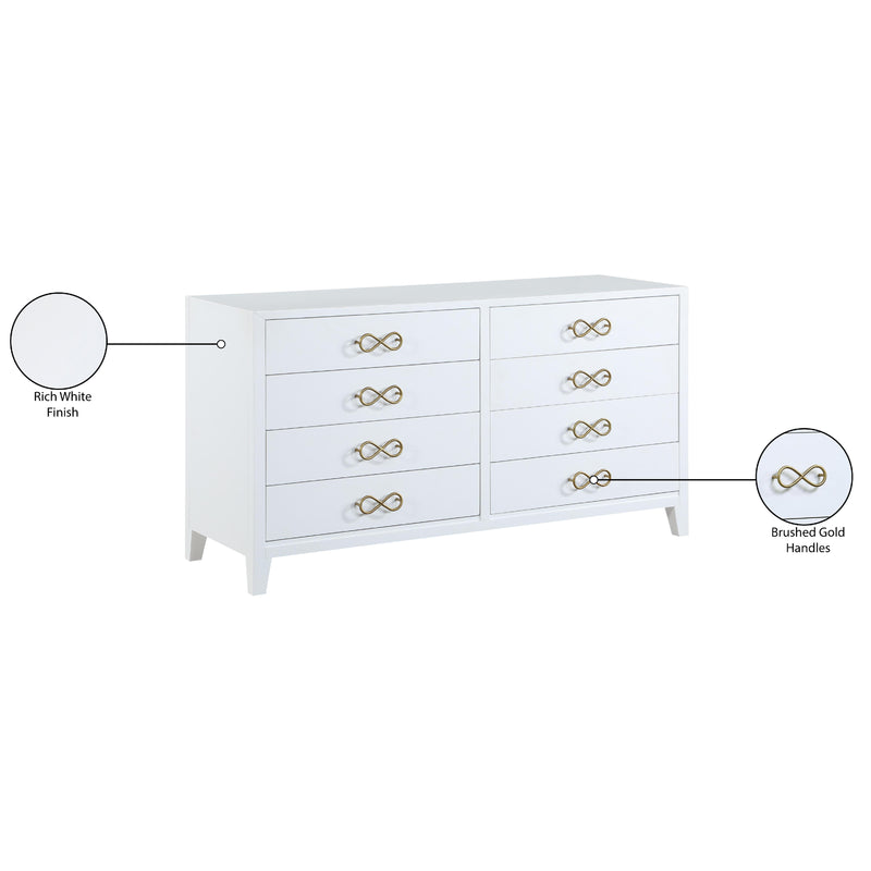 Meridian Bowtie White / Gold Dresser IMAGE 10
