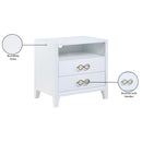 Meridian Bowtie White / Gold Night Stand IMAGE 10