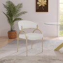 Meridian Privet Beige Linen Textured Fabric Dining Chair IMAGE 2
